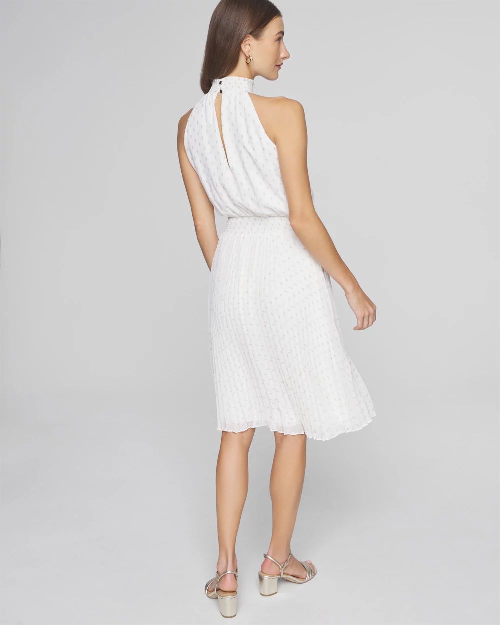 Sleeveless Pleated Clip Midi Dress