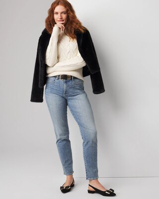 High-Rise Everyday Soft Denim™ Embellished Straight Jean click to view larger image.