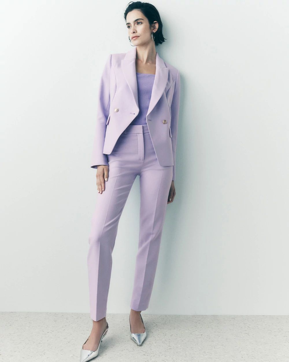 WHBM® Elle Slim Ankle Luxe Double Weave Pants