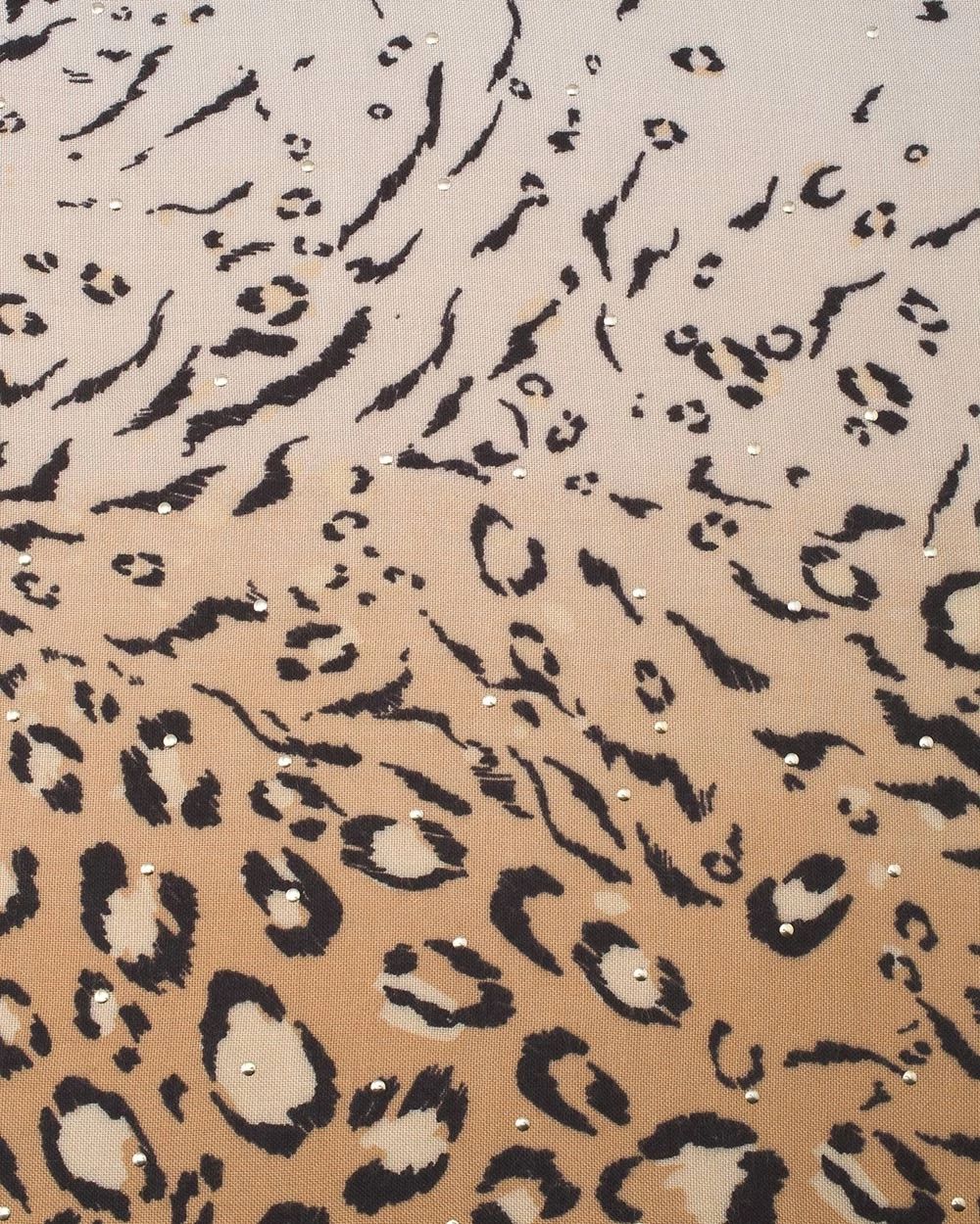 Animal-Print Studded Oblong Scarf