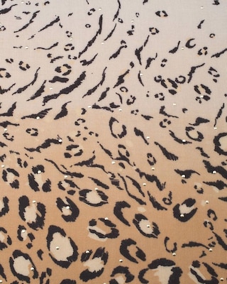 Animal-Print Studded Oblong Scarf