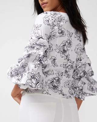 Drama-Sleeve Poplin Shirt