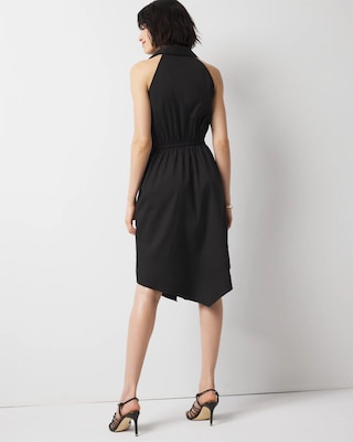 Poplin Halter Shirt Dress click to view larger image.