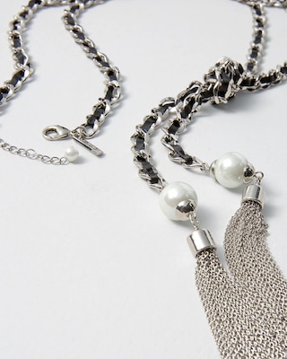 Ribbon Woven Tassel Necklace