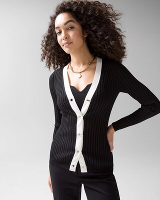 Long-Sleeve Rib Cardigan