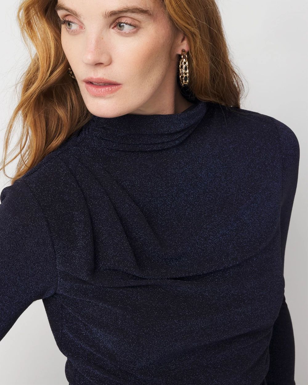 WHBM FORME™ Stretch Metallic Long-Sleeve Tee click to view larger image.