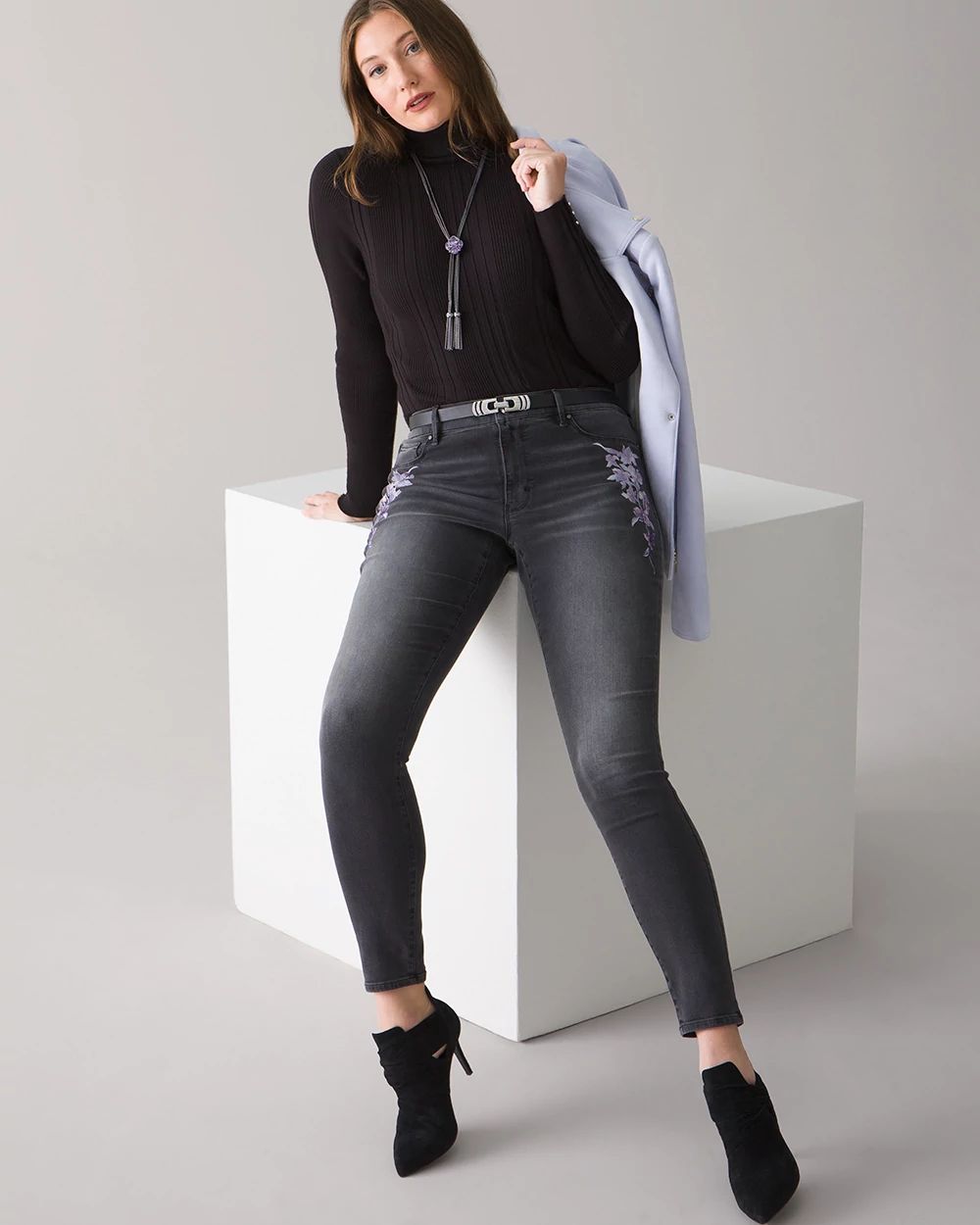 White house black 2025 market embroidered jeans