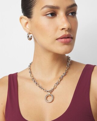 Mixed Metal Rope Chain Necklace