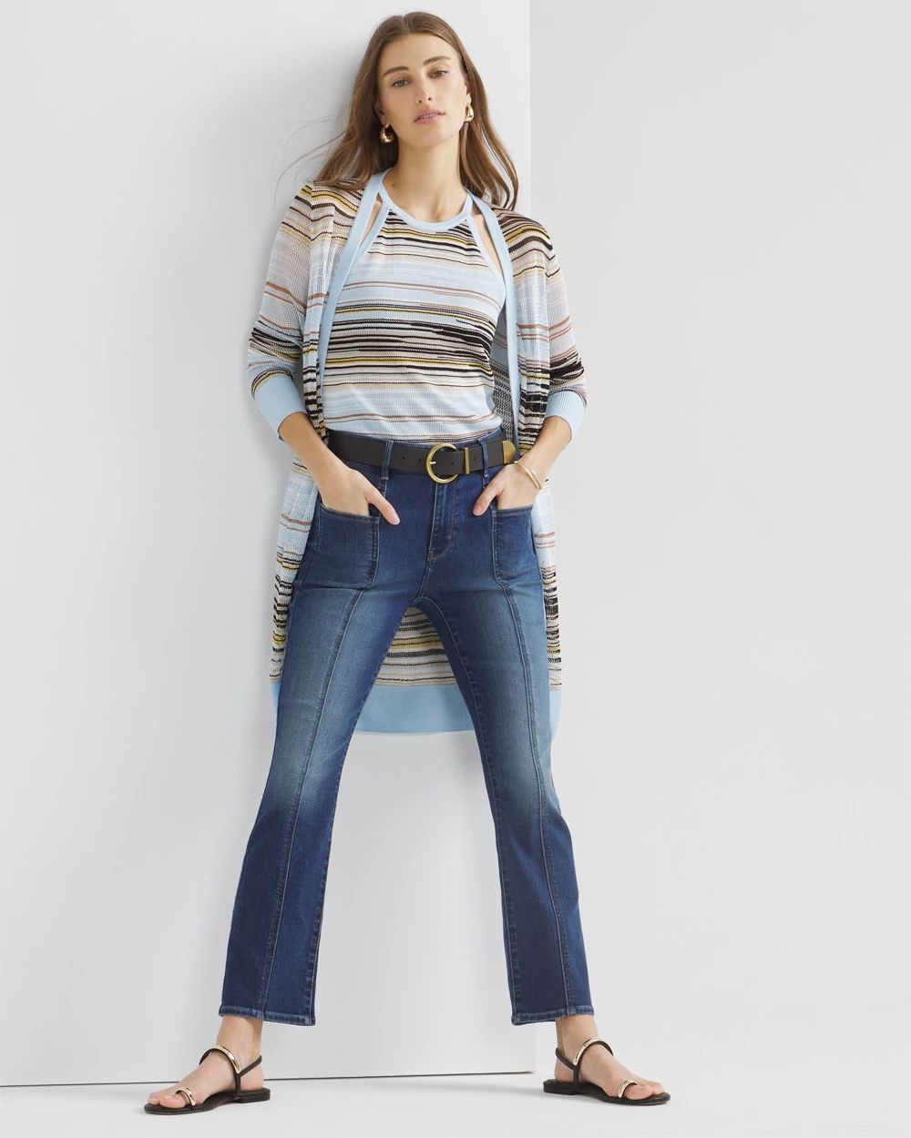 High-Rise Everyday Soft Denim Double Pocket Bootcut Jeans click to view larger image.