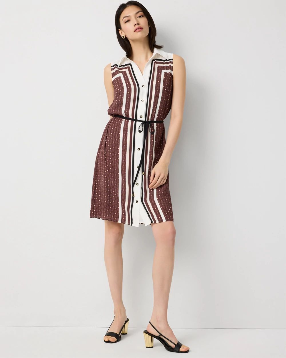 Petite Sleeveless Shirt Dress