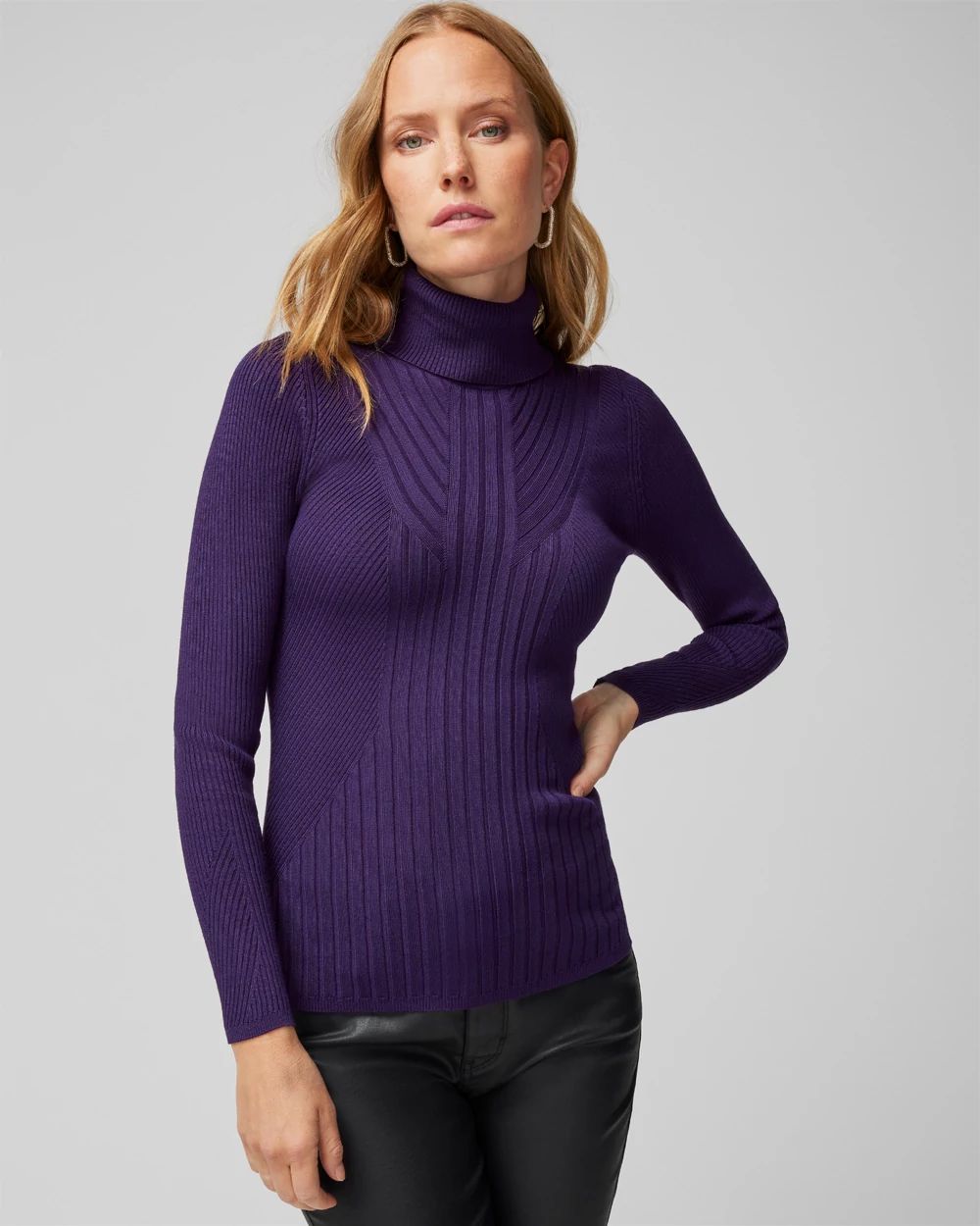 Long-Sleeve Ribbed Turtleneck