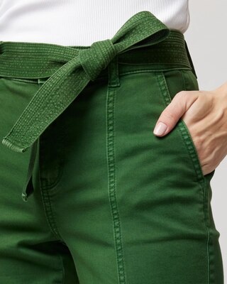 Pret High-Rise Belted Straight Cropped Pant