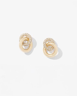 Gold Pave Double Hoop Earrings