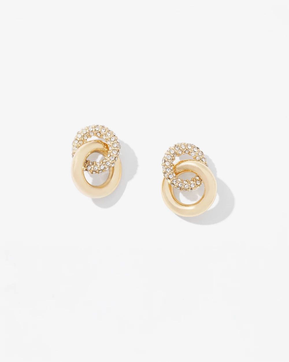 Gold Pave Double Hoop Earrings