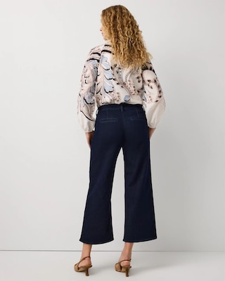 High Rise Wide Leg Cropped Mariner Jean click to view larger image.