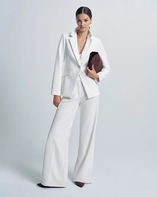 Crepe Pleated Wide Leg Pant