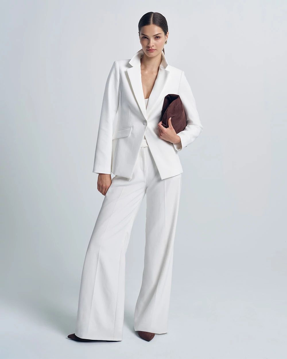 Crepe Pleated Wide Leg Pant