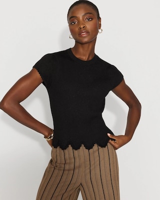 Scalloped Shimmer Sweater
