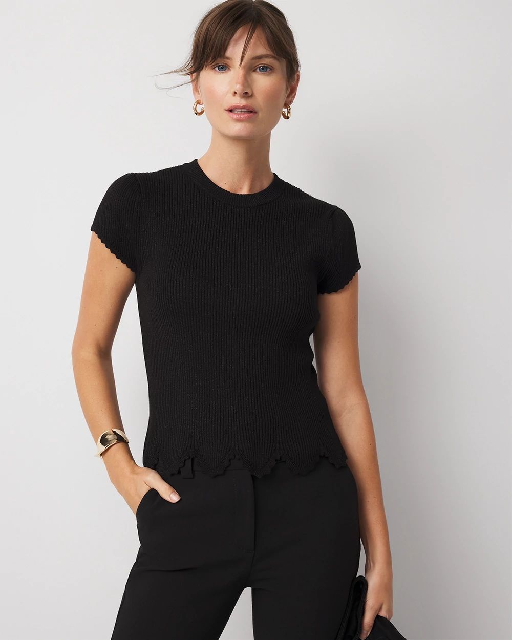 Scalloped Shimmer Sweater