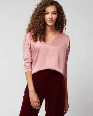 Woven Front Long Sleeve Tee
