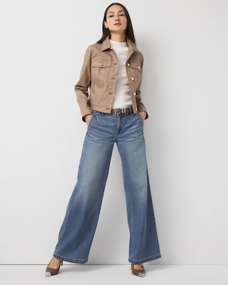 Coated Denim Trucker Jacket click to view larger image.