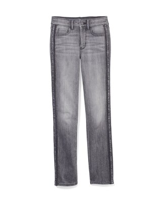 High-Rise Rhinestone Stripe Straight Jeans