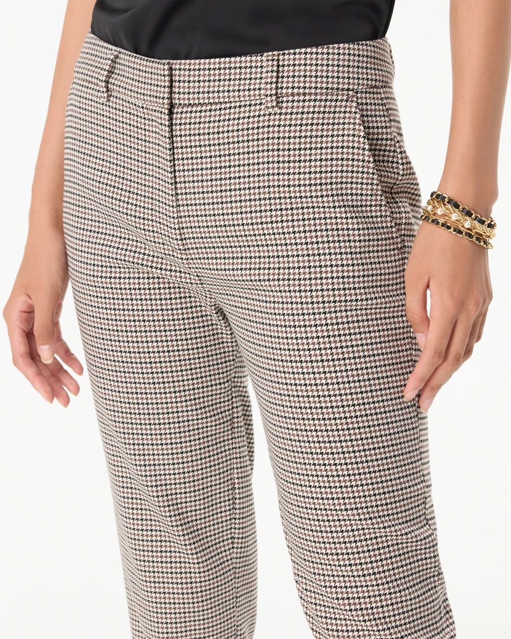 Houndstooth High-Rise Elle Slim Ankle Pant click to view larger image.