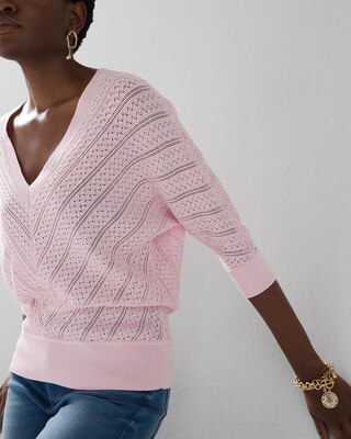 Cable Knit V-Neck Sweater