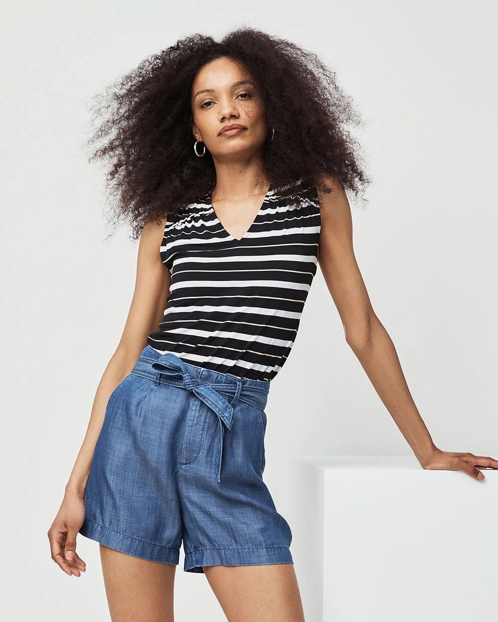 Outlet WHBM Banded-Hem Top