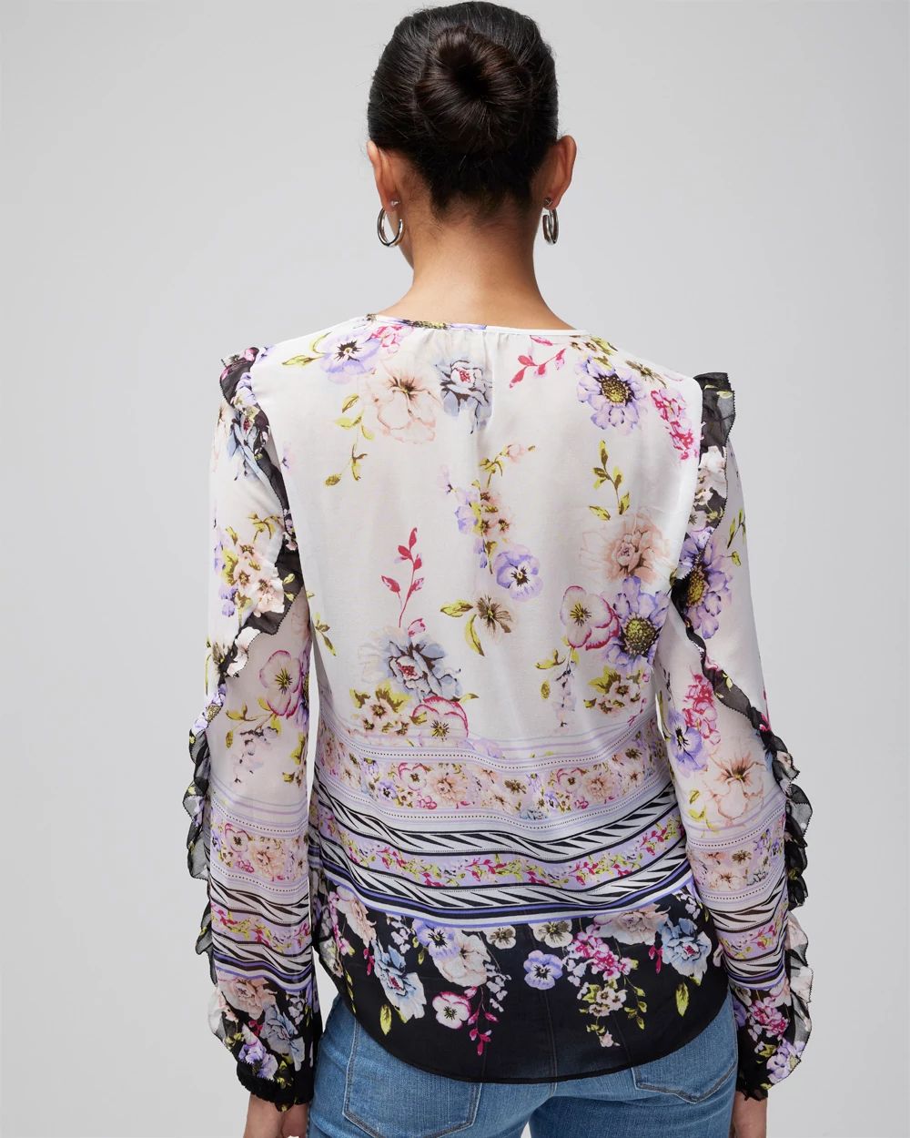 Ruffle-Sleeve Blouse