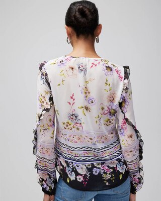 Ruffle-Sleeve Blouse