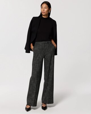Petite Tweed High Rise Wide Leg Pant click to view larger image.