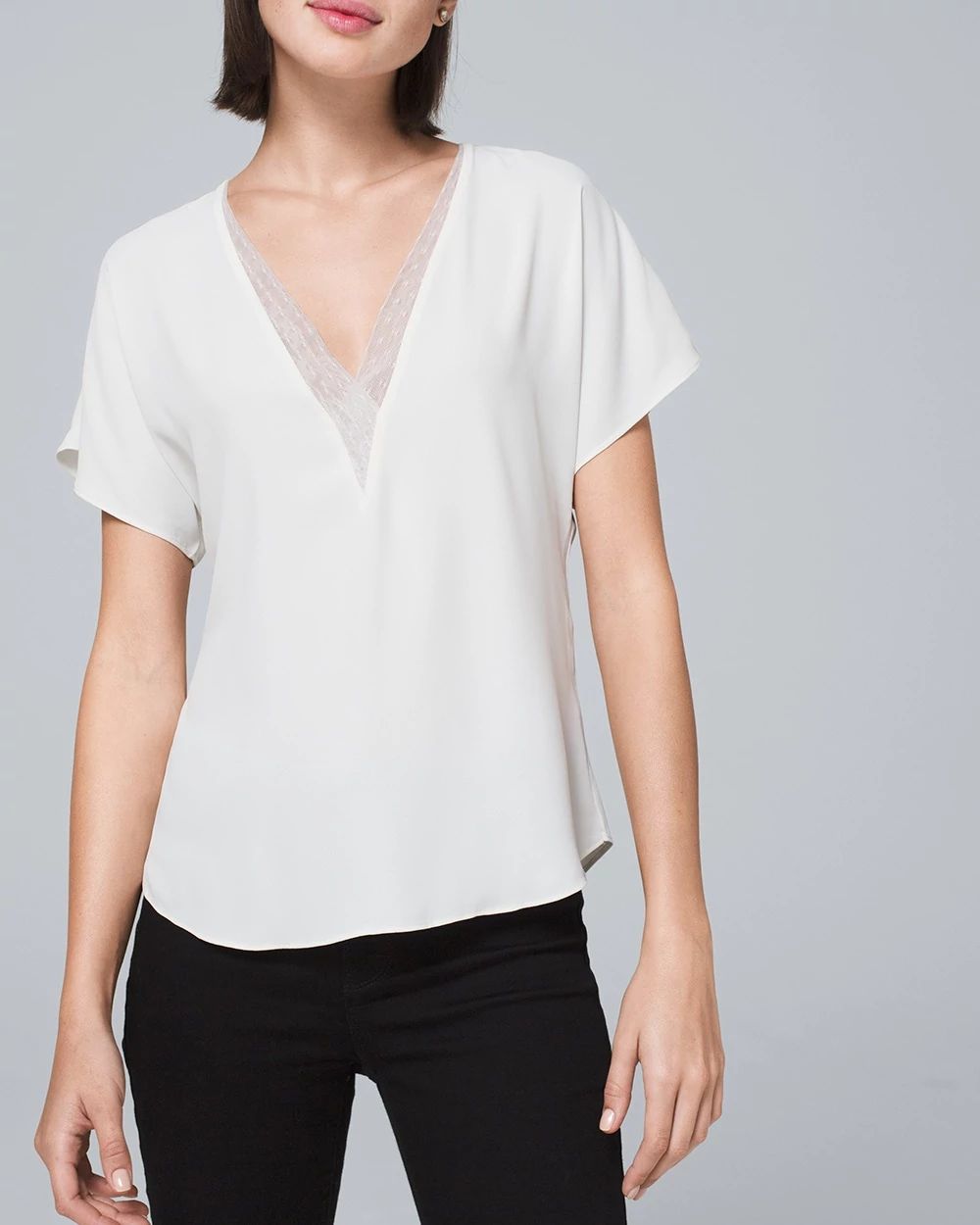 LACE-TRIM DOLMAN BLOUSE