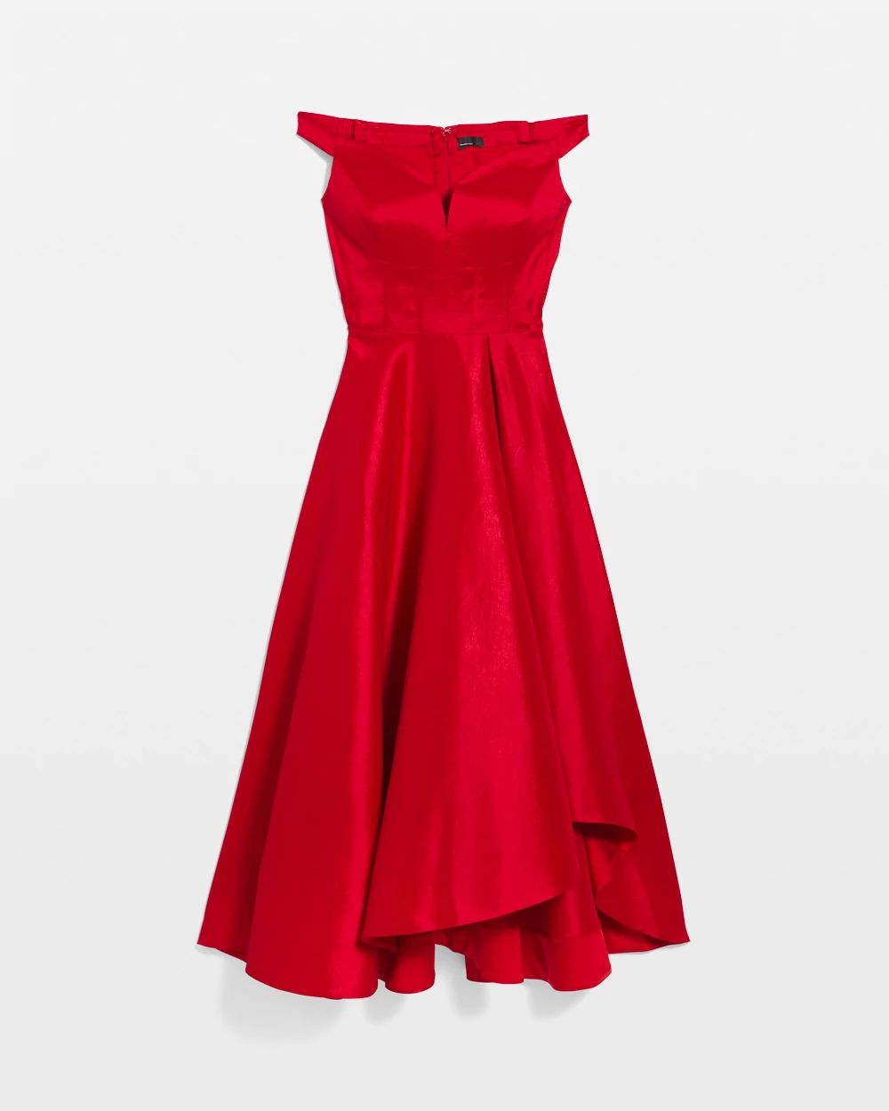 Off-The-Shoulder Taffeta Midi Dress click to view larger image.