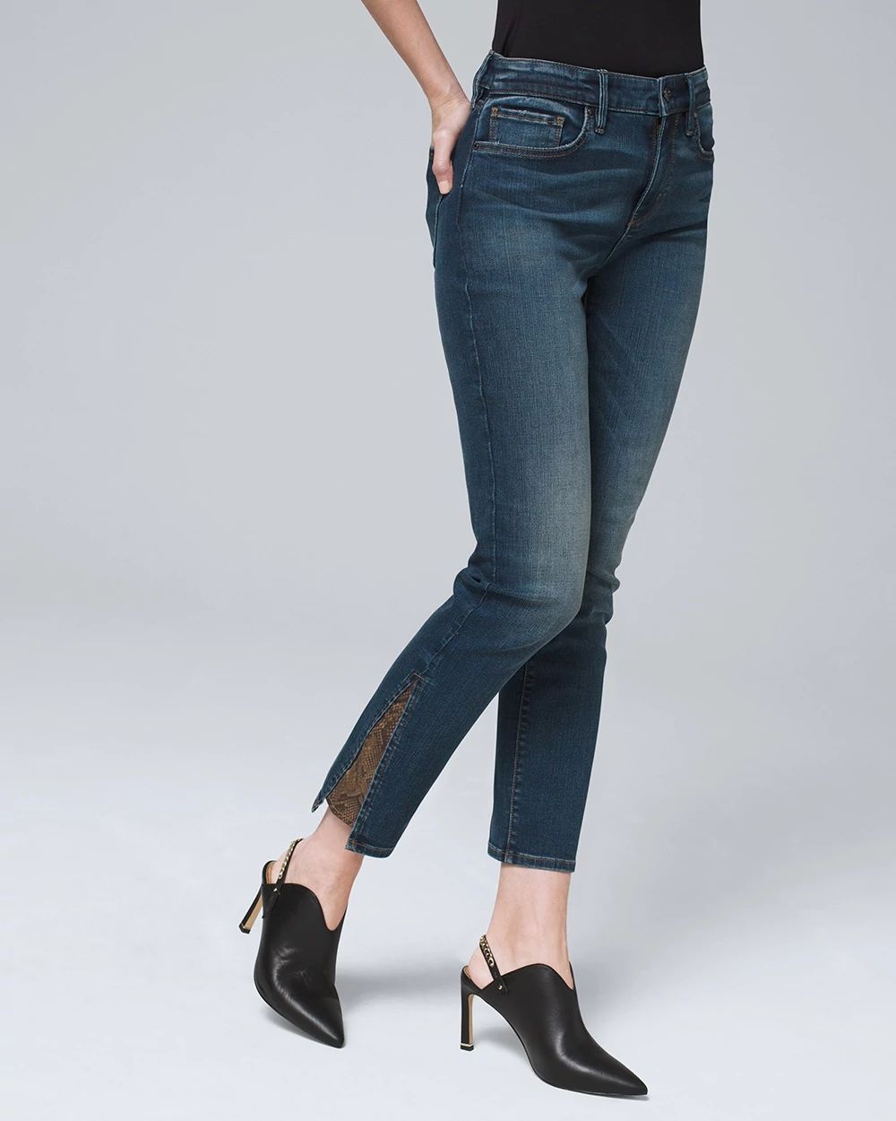 High-Rise Snake-Gusset Crop Jeans