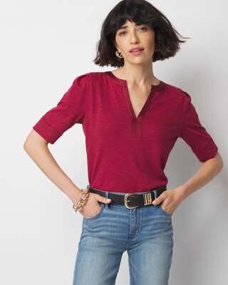 Pleated Sleeve Tee