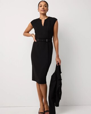 Petite Knit Crepe Sheath Dress click to view larger image.