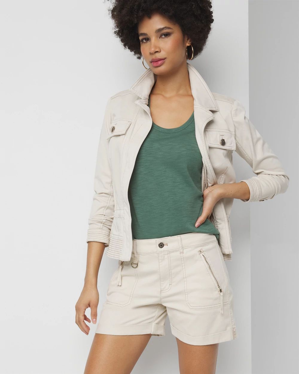 Lace-Up Shoulder Scoop Tee