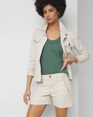 Lace-Up Shoulder Scoop Tee