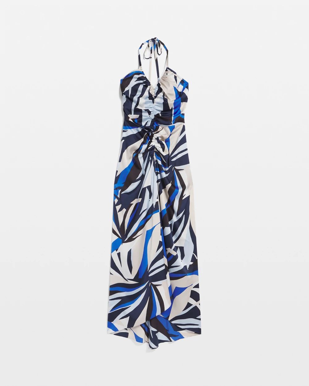 Petite Satin Halter Maxi Dress