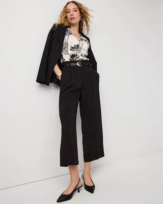 Pleated Cropped Wide Leg Pant click to view larger image.