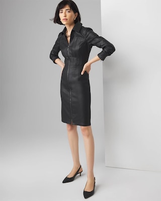 Coated Denim Dress