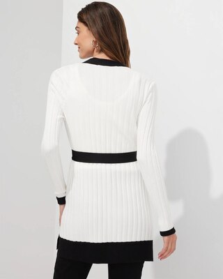 Outlet WHBM Wide-Rib Long Belted Cardigan