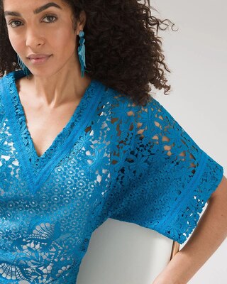 V-Neck Lace Kimono