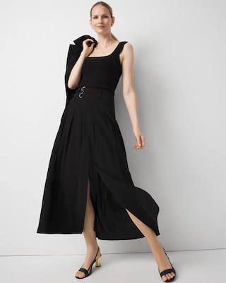 Pleated Crepe Maxi Shirt click to view larger image.