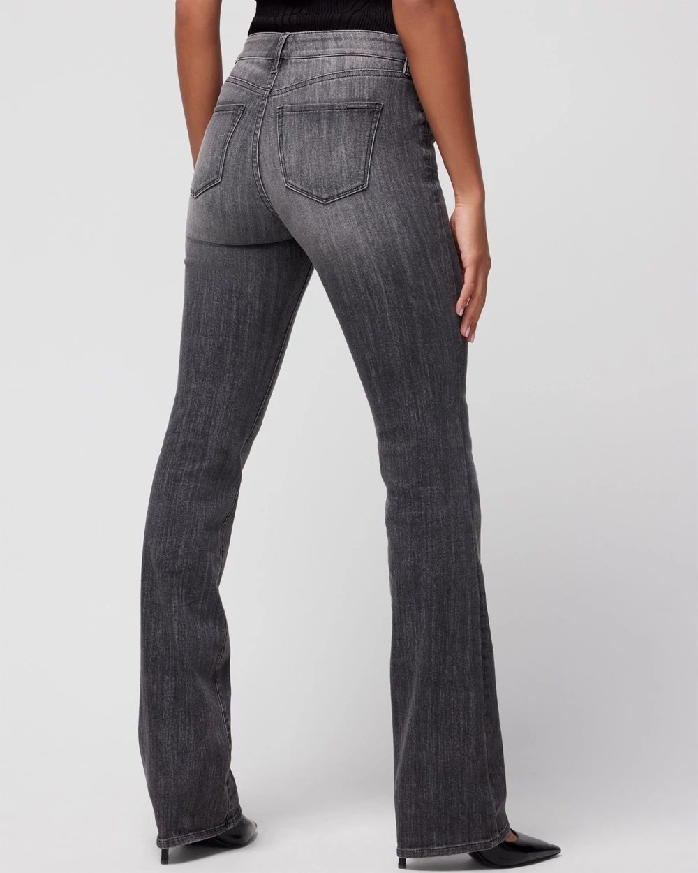 Petite Mid-Rise Bootcut Jeans click to view larger image.