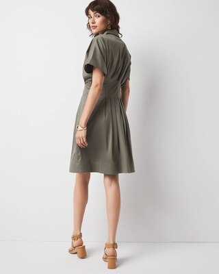 Petite Poplin Corset Shirt Dress click to view larger image.