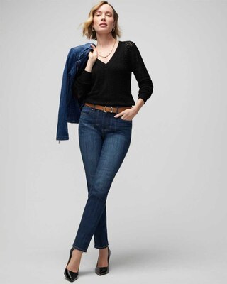 High-Rise Everyday Soft Denim™ Darts Slim Ankle Jeans click to view larger image.