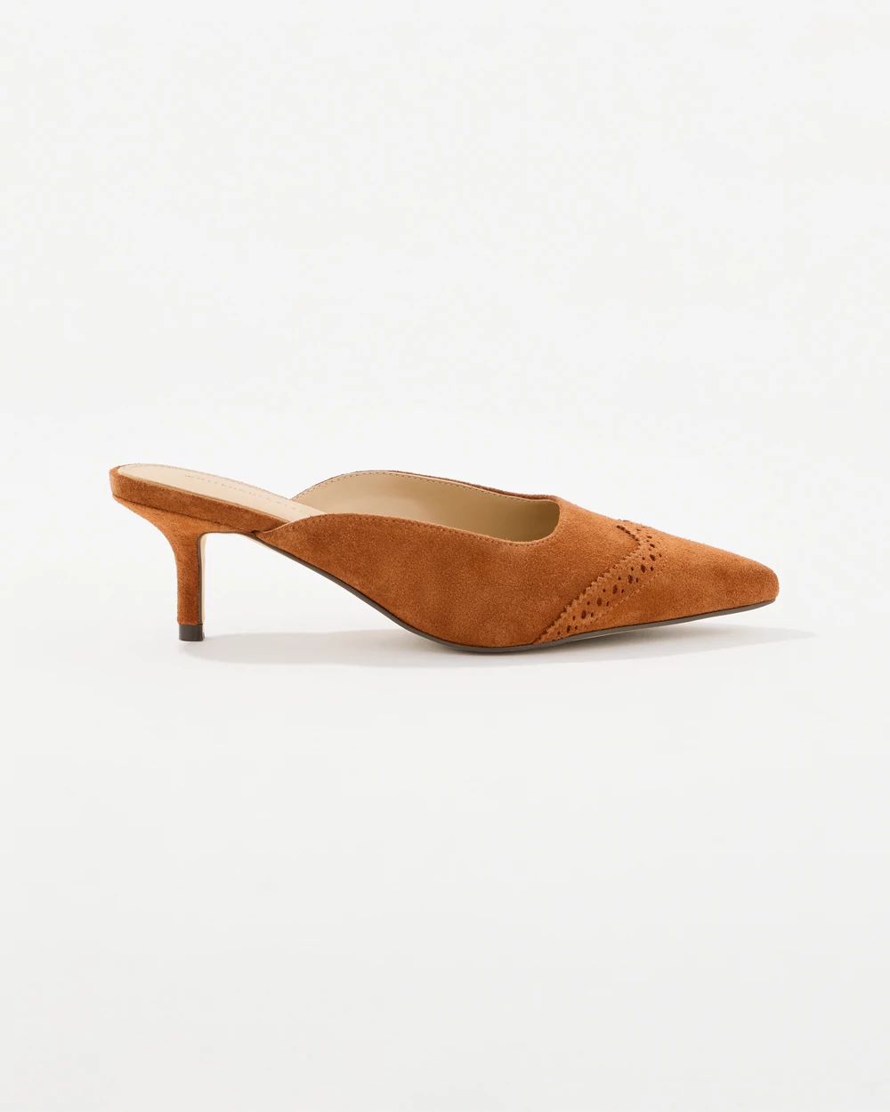 Suede Kitten Heel Mules click to view larger image.