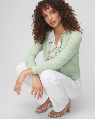 Novelty Stitch Crew Cardigan